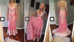 Dit meisje bestelde een galajurk van $ 223 online, ontving "een quilt met armgaten"