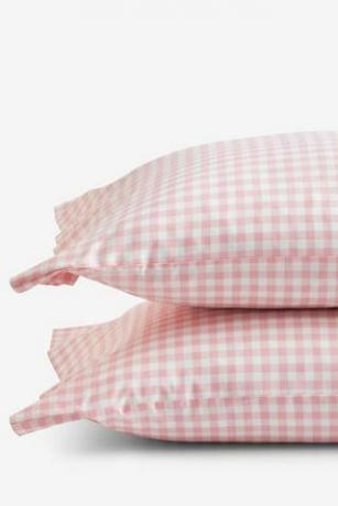 Poszewki na poduszki Company Kids™ w kratkę z bawełny organicznej z perkalami - płatki różowe