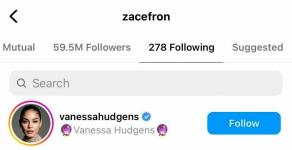 Ο Zac Efron ακολούθησε πρόσφατα τη Vanessa Hudgens στο Instagram