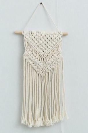 Czeska bawełna ręcznie robiona dzianinowa tkana sztuka ścienna z makramy 