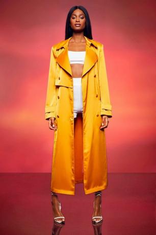 Megan Fox Premium Satin Trench Coat