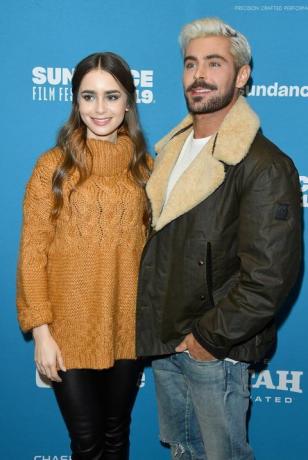 Lily Collins ir Zacas Efronas 2019 m. „Sundance“ kino festivalyje - „Nepaprastai pikta, šokiruojančiai bloga ir žiauri“ premjera