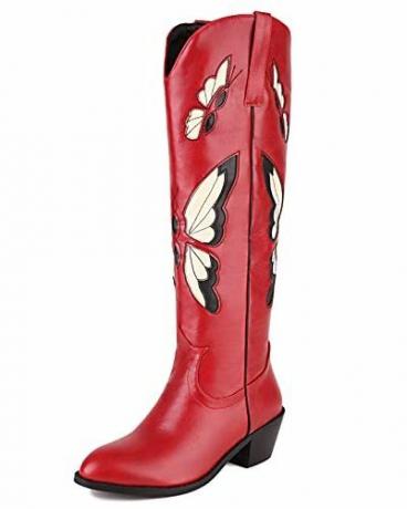 Schmetterlings-Stickerei-Western-Cowboy-Stiefel