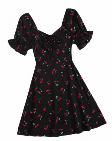 Ljetna haljina trešnje s uzicom
