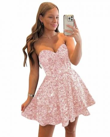 라이트 핑크 홈 커밍 드레스
