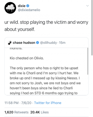 dixie damelio chase hudson twitter drama