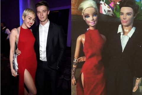 Miley Cyrus og Patrick Schwarzenegger Barbie -dukker