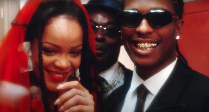 rihanna et a$ap rocky scène de mariage dans " dmb"