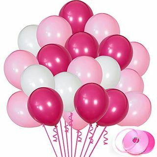 Roserøde, hvite og rosa ballonger