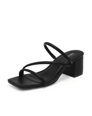 Vierkante open teen sandalen met hak