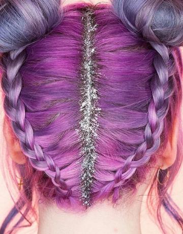 Plaukai, violetinė, šukuosena, plaukų dažymas, grožis, violetinė, rožinė, rausvai raudona, levanda, žmogaus, 