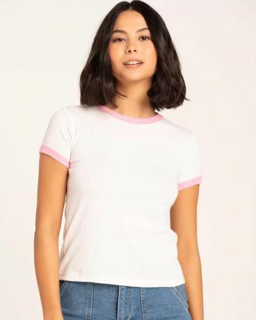 Solid Ringer T-skjorte for kvinner
