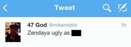 Zendaya reagerer på hateren som kaller henne stygg på Twitter