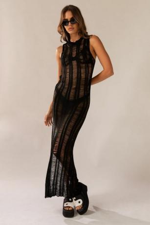 Robe longue en maille échelle Perri