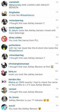 comentários do instagram de ashley benson grace phipps