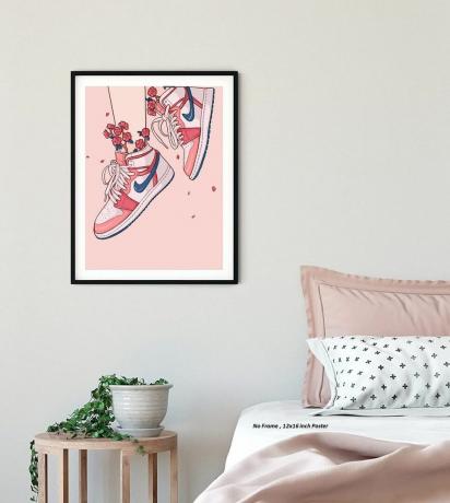 Poster cu pantofi de sport roz