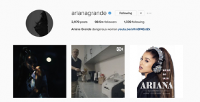 Ariana Grande leva o segundo lugar mais seguido por Taylor Swift no Instagram