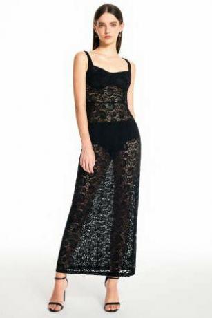 Solid Lace Sweetheart Maxi kleit