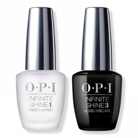 OPI Infinite Shine Long Wear lakier do paznokci w duecie z lakierem nawierzchniowym