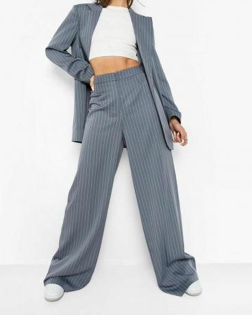 Pinstripe Relaxed Fit platas bikses