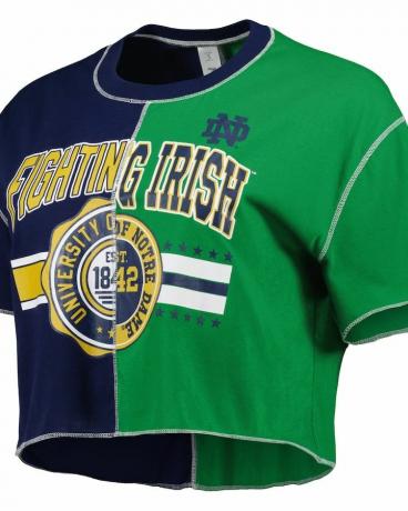 Notre Dame Fighting Irish Colorblock Cropped T-skjorte