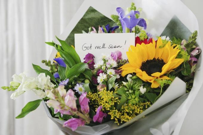 букет цветя с послание 