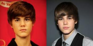 Justin Biebers skjortlösa, våta vaxfigur är obehagligt het