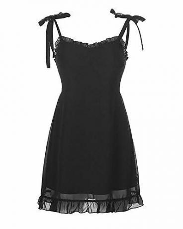 Goth tmavé sladké čierne letné mini šaty