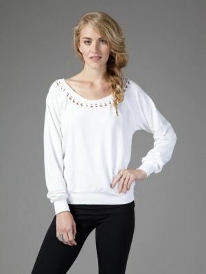 So Low Knotted Collar Raglan Pullover
