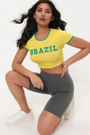 Žlutá Brazílie Crop Top