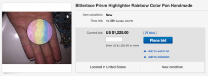 O iluminador arco-íris esgotado está sendo vendido por mais de US $ 1000 no Ebay