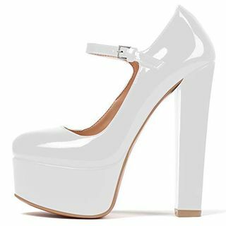 Round Toe Platform Mary Jane Pumps