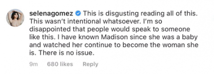 Селена Гомес отвечает на «отвратительные» комментарии после того, как ее увидели в том же ресторане, что и Хейли Бибер