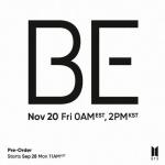 El nuevo álbum de BTS, "BE", se lanzará en noviembre