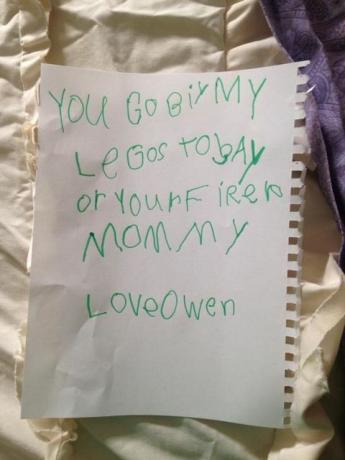 Jsi Fired Mommy Kid Note