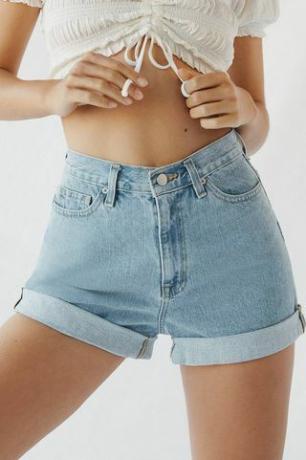 Short Mom taille haute en jean 