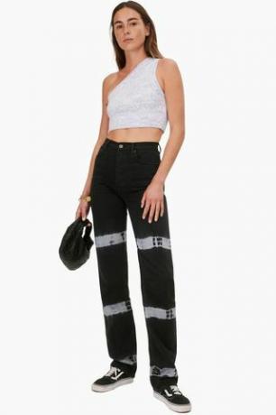 Прямые длинные джинсы Cynthia Tie Dye с высокой посадкой