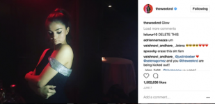 The Weeknd ลบ Selena Gomez Instagram