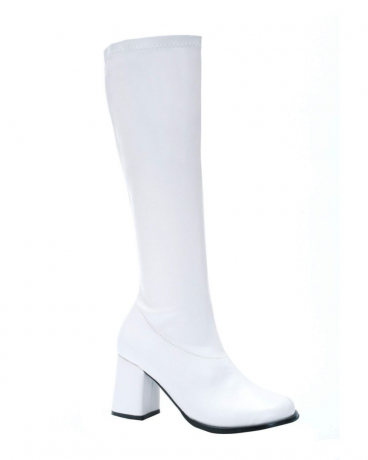 Białe buty GOGO na 3-calowym obcasie z suwakiem