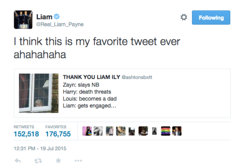 Liam Payne Tweet
