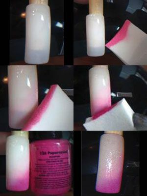 ružičasta ombre manikura