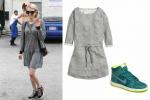 Sukienka Emma Roberts z trampkami -Styl Emma Roberts