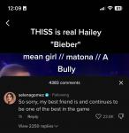 Selēna Gomesa aizstāv Teilori Sviftu vietnē Shady Hailey Bieber TikTok un vēršas pret meiteņu iebiedēšanu
