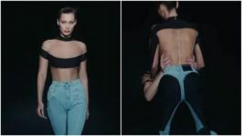 Bella Hadid viste jeans de tanga Mugler