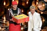 Ellen tilaa pizzaa Oscar -gaalassa