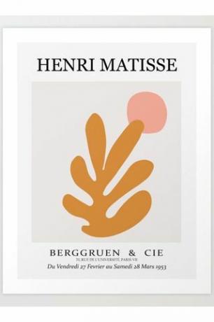 Matisse oranje blad afgesneden print 