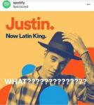 Spotify llamó a Justin Bieber un "Rey Latino" y Twitter los arrastró TAN DIFÍCILMENTE