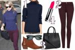 Taylor Swift Navy Turtleneck Outfit Inspiration