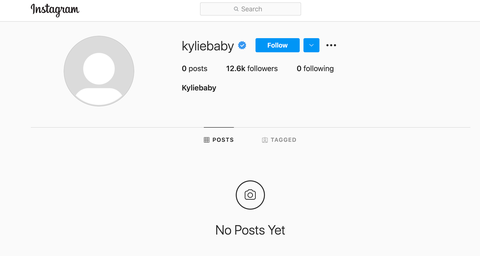 kylie baby kylie jenner kardashian instagramový účet ověřený obchod