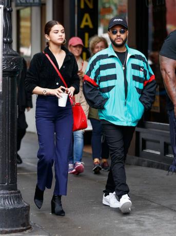 Selena Gomez dan Weeknd di New York City pada 3 September 2017, sebulan sebelum mereka putus